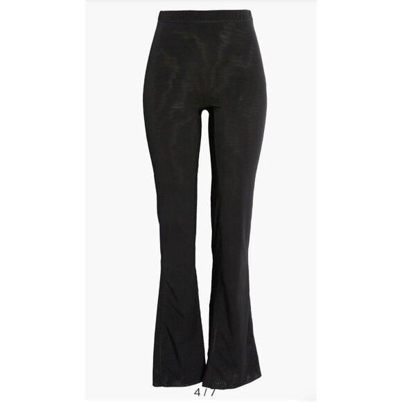 HOUSE OF CB Erin Black Mesh Trousers Sheer High Waist Flare Pants Size Small - Picture 7 of 16